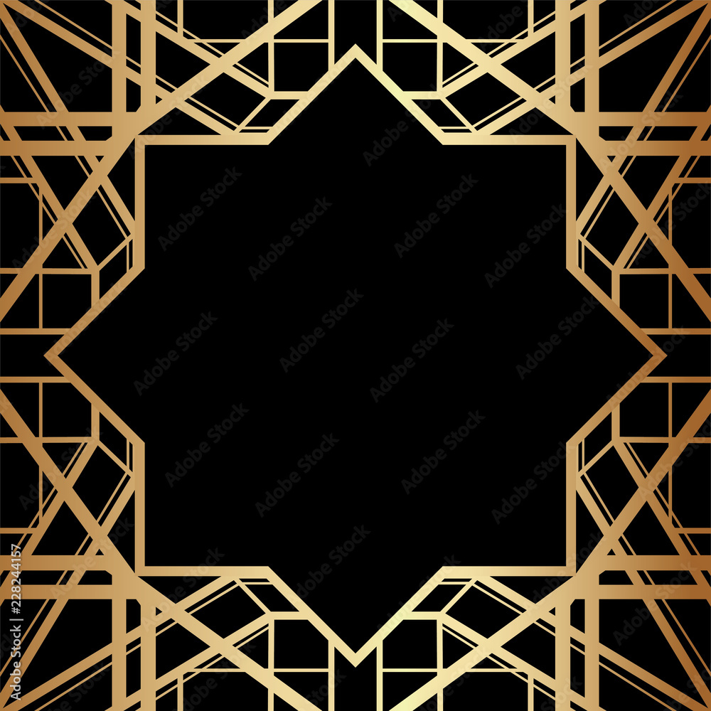 Geometric Art Deco Style Border Frame Design Geometric Art Deco Style Border Frame Design