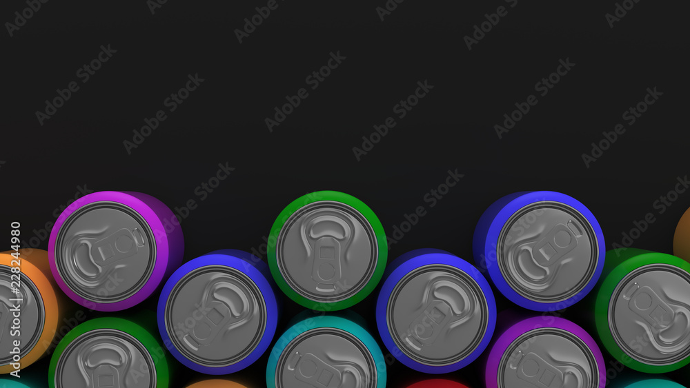 Big colorful soda cans on black background Big colorful soda cans on black background