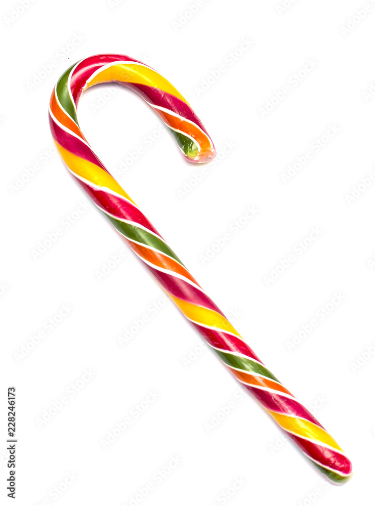 Christmas cane isolated on white background, christmas candy, Holiday Background