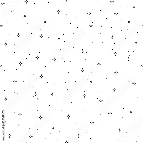 Hand drawn winter seamless patterns with snowflakes and lights © NatalieArtShop