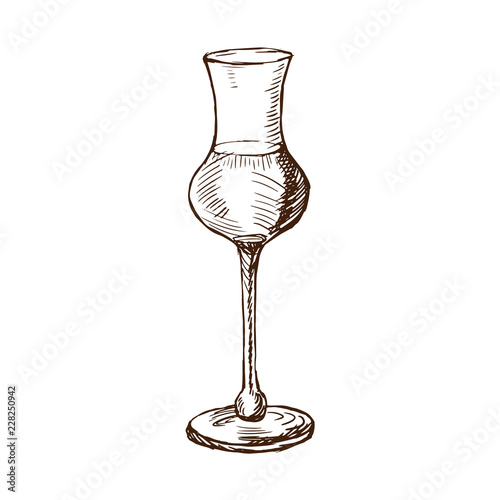 Alcoholic beverage. Alcoholic beverage grapp in a glass beautiful fouger.