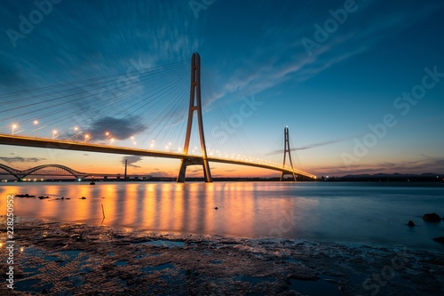 Sunset at The Third Nanjing Yangtze River Bridge