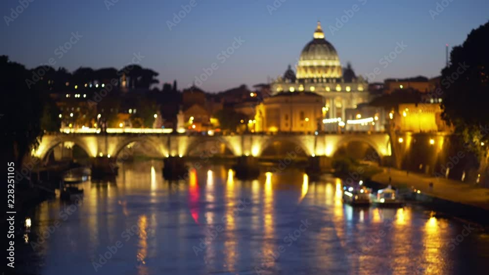 Defocused view of Sant Angelo bridge over river near Vatican City Defocused view of Sant Angelo bridge over river near Vatican City