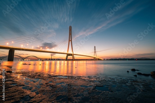 Sunset at The Third Nanjing Yangtze River Bridge
