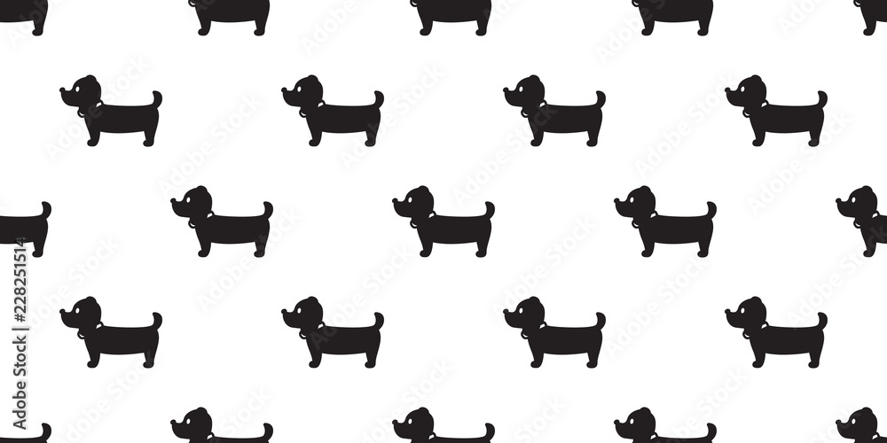 Dog seamless pattern Dachshund vector puppy scarf isolated cartoon illustration tile background repeat wallpaper