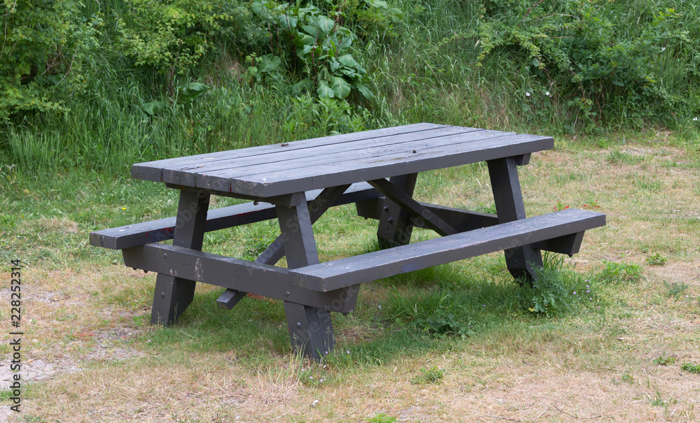 Simple bench in a park