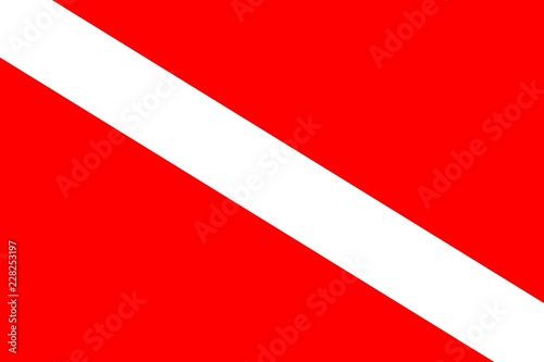 International Scuba Diving flag signaling diver is underwater