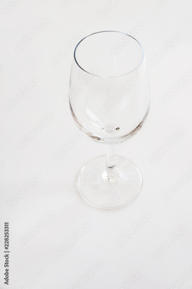Empty wine glass isolated on white background Empty wine glass isolated on white background