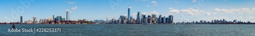 New York City skyline superpanorama with Ellis Island, Lower Manhattan and Brooklyn