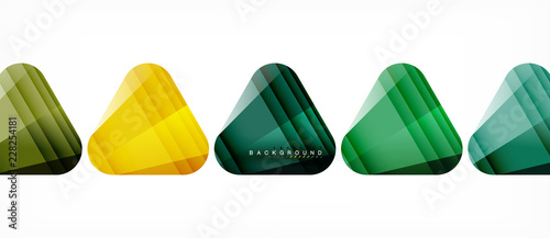 Glass triangles modern geometric composition, abstract background