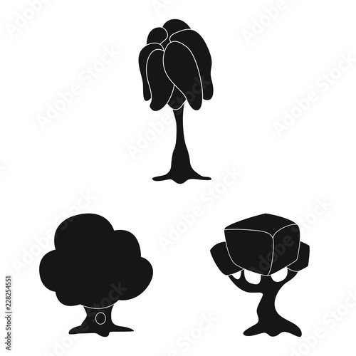 Isolated object of tree and nature logo. Collection of tree and crown stock symbol for web.