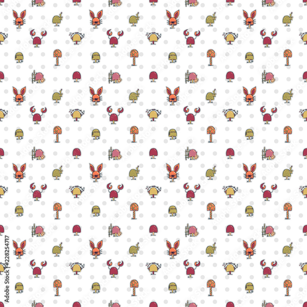 vector pattern of graphic sketch mushrooms vector pattern of graphic sketch mushrooms