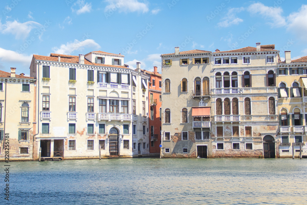 Beautiful views of the Grand Canal in Venice, Italy
