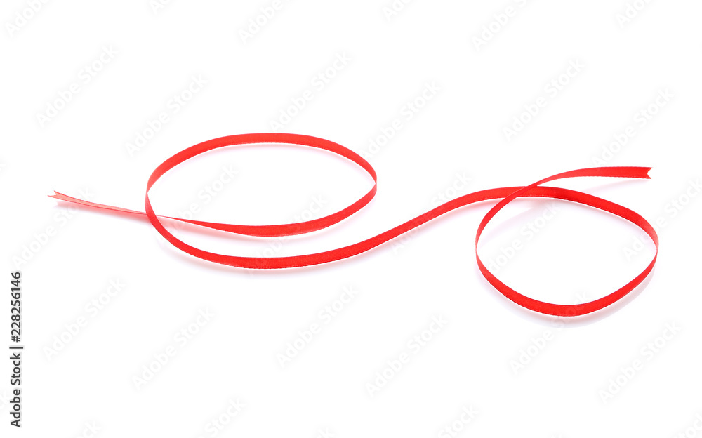 Red ribbon on white background Red ribbon on white background