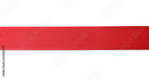 Red ribbon on white background