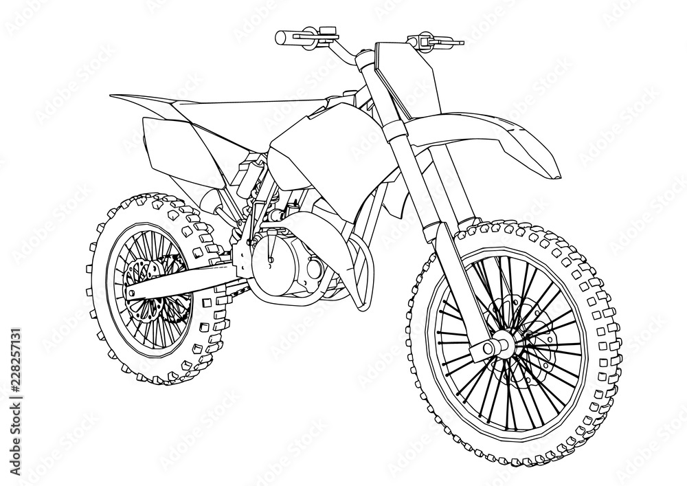 sketch motorcycle vector