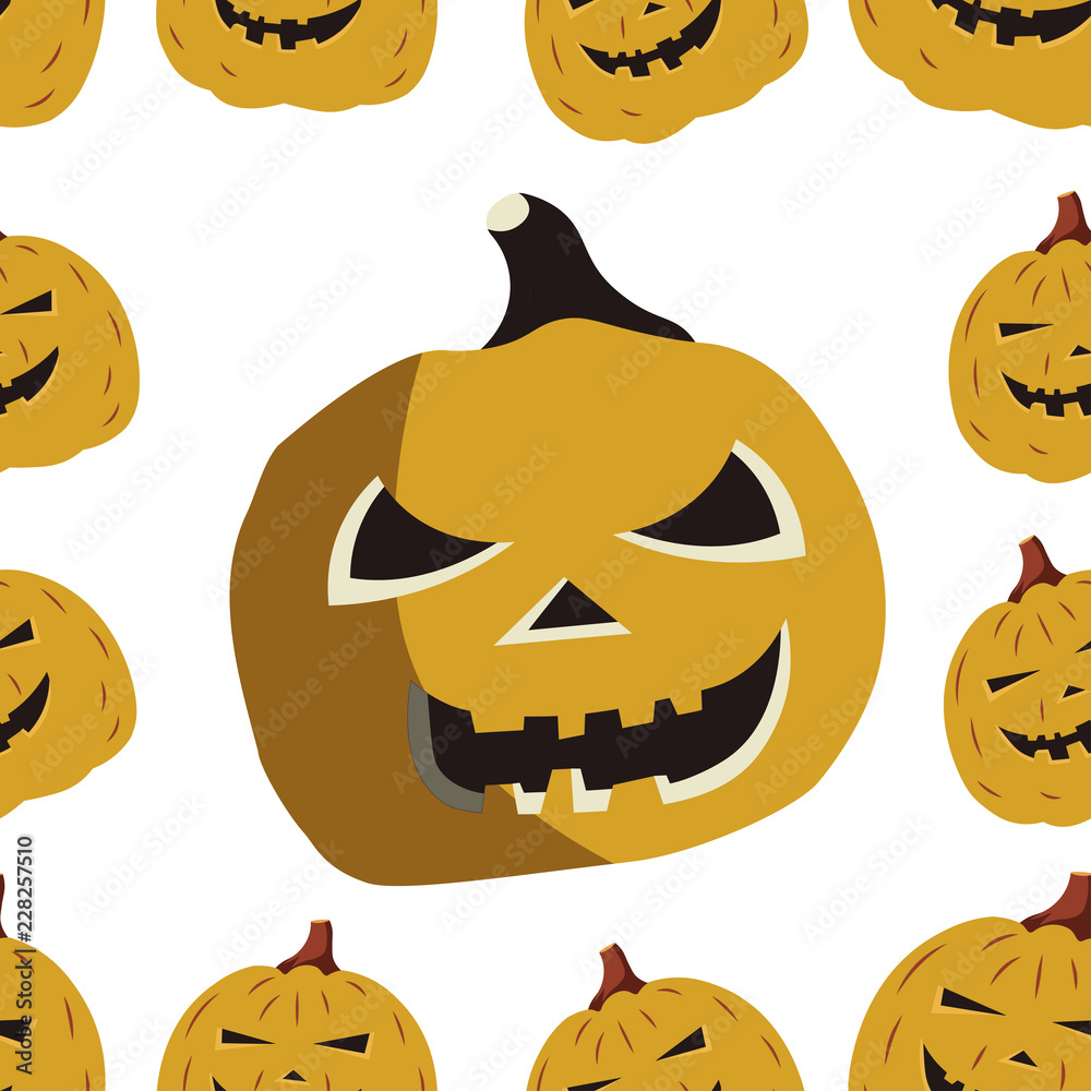 Fototapeta premium Halloween Vector seamless pattern. Holiday Design elements