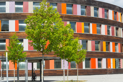Colorful facade Federal Environment Agency in Dessau photo