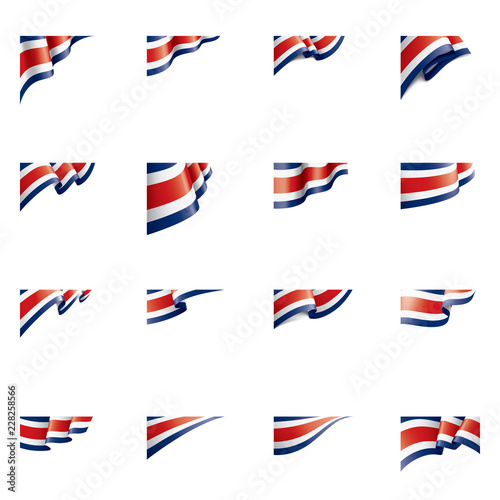 Costa Rica flag, vector illustration on a white background