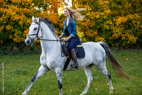 Woman horse riding in park © Jacek Chabraszewski