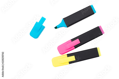 markers isolated on the white background