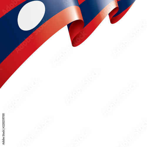 Laos flag, vector illustration on a white background