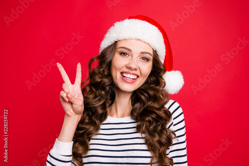 Portrait of nice cute cheerful optimistic attractive emotional s