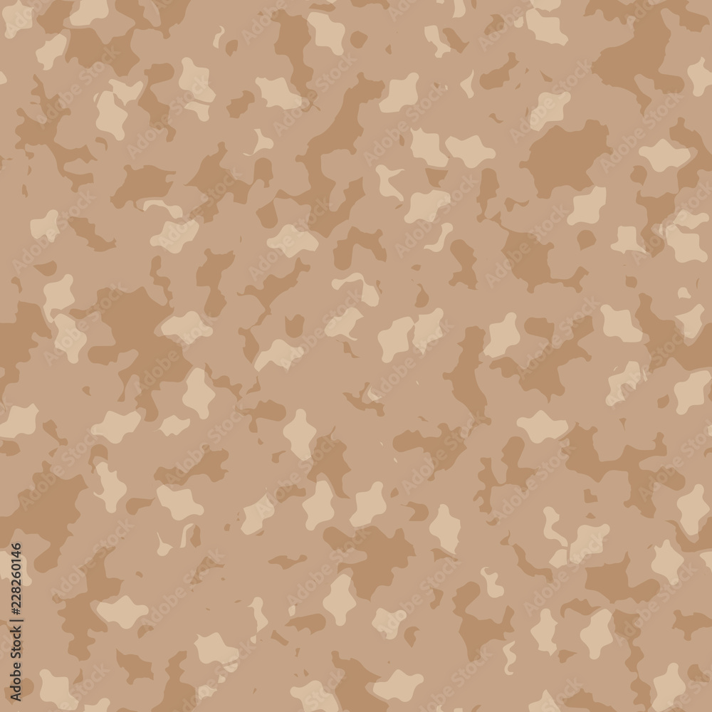 UFO military camouflage seamless pattern in different shades of beige and brown colors