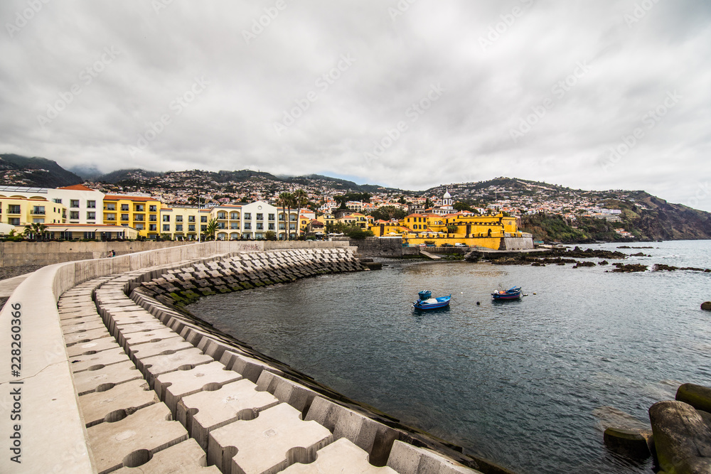 July, 2018 - Funchal, Portugal. Old castle in Funchal, capital city of Madeira, Portugal at sunny summer day. Travel concept