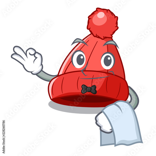 Waiter photo of a cartoon woolen beanie