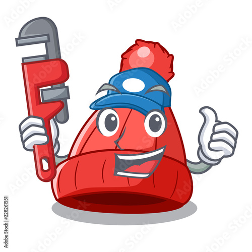 Plumber beanie hat isolated on the mascot