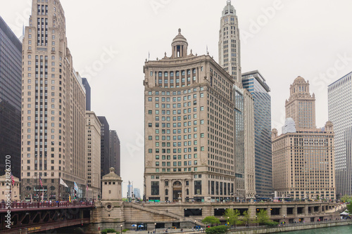 View of Chicago downtown and skyscrapers, Illinois, USA  photo