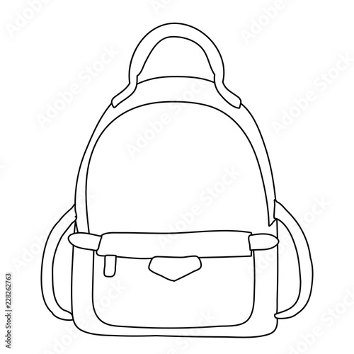 outline, simple sketch of a backpack