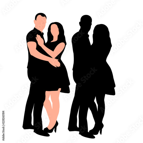silhouette of a girl and a boyfriend hugging