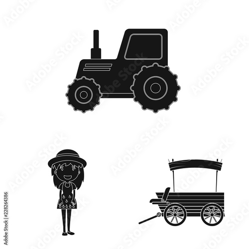 Isolated object of farm and agriculture sign. Set of farm and plant vector icon for stock.