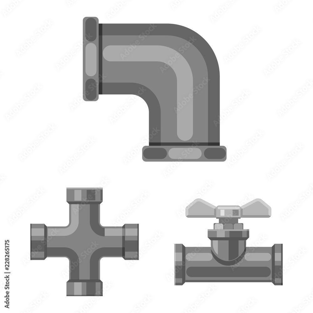 Vector illustration of pipe and tube logo. Collection of pipe and pipeline stock symbol for web. Vector illustration of pipe and tube logo. Collection of pipe and pipeline stock symbol for web.