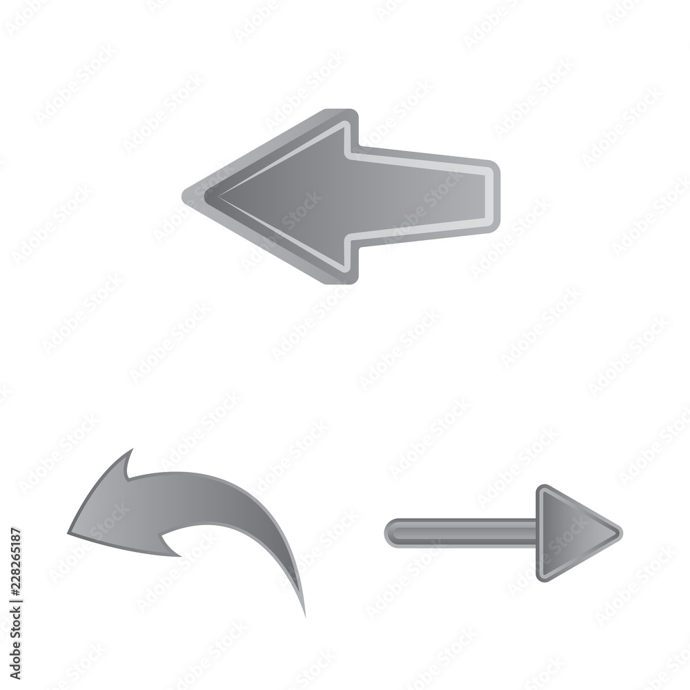 Vector design of element and arrow icon. Set of element and direction stock symbol for web. Vector design of element and arrow icon. Set of element and direction stock symbol for web.