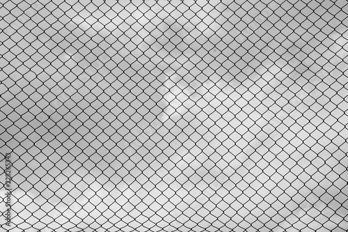 iron wire fence - monochrome