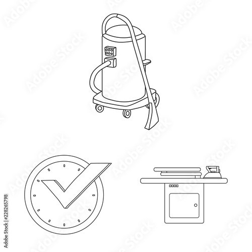 Isolated object of laundry and clean symbol. Set of laundry and clothes stock symbol for web.