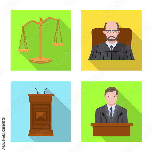 Vector illustration of law and lawyer symbol. Collection of law and justice stock symbol for web.