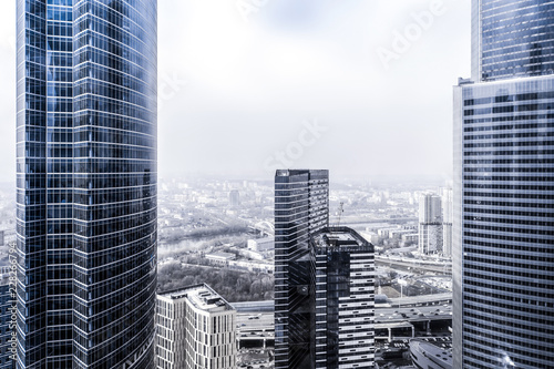 Modern architecture  futuristic skyscrapers buildings in business center in Moscow city