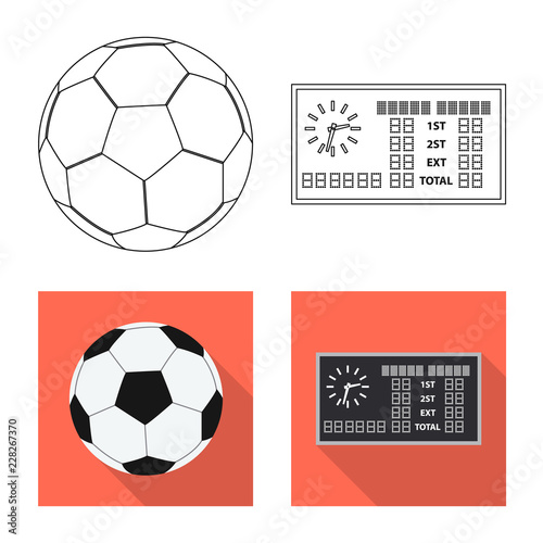 Isolated object of soccer and gear logo. Collection of soccer and tournament stock symbol for web.
