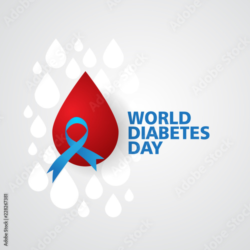 World diabetes day with ribbon and blood