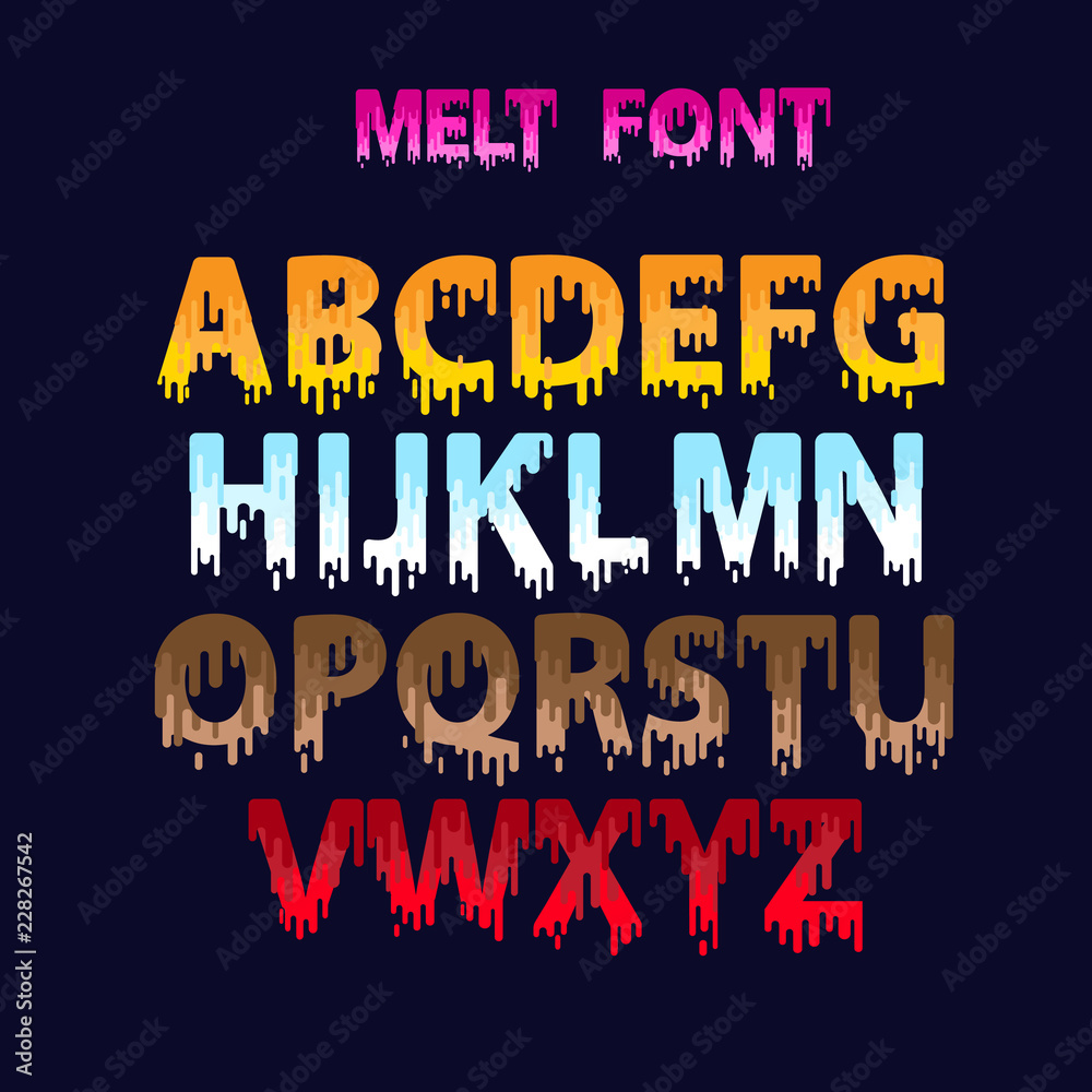 Obraz premium Melt font vector equipment