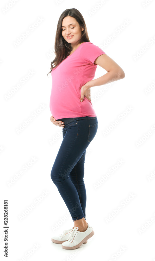 Beautiful pregnant woman on white background Beautiful pregnant woman on white background
