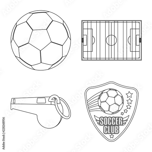 Isolated object of soccer and gear icon. Collection of soccer and tournament stock symbol for web.