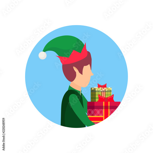 Christmas boy face profile avatar elf Santa