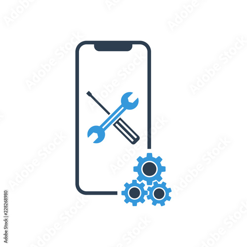 Phone Repair Logo vector. Smart phone device repair symbol.