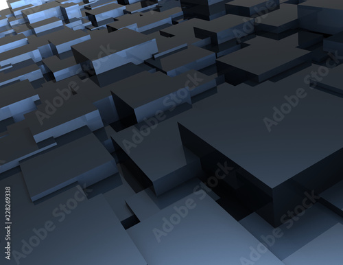 abstract background of cubes . 3d rendered illustrationa