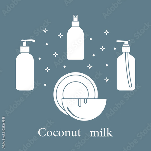 Coconut milk for cosmetics and care products.